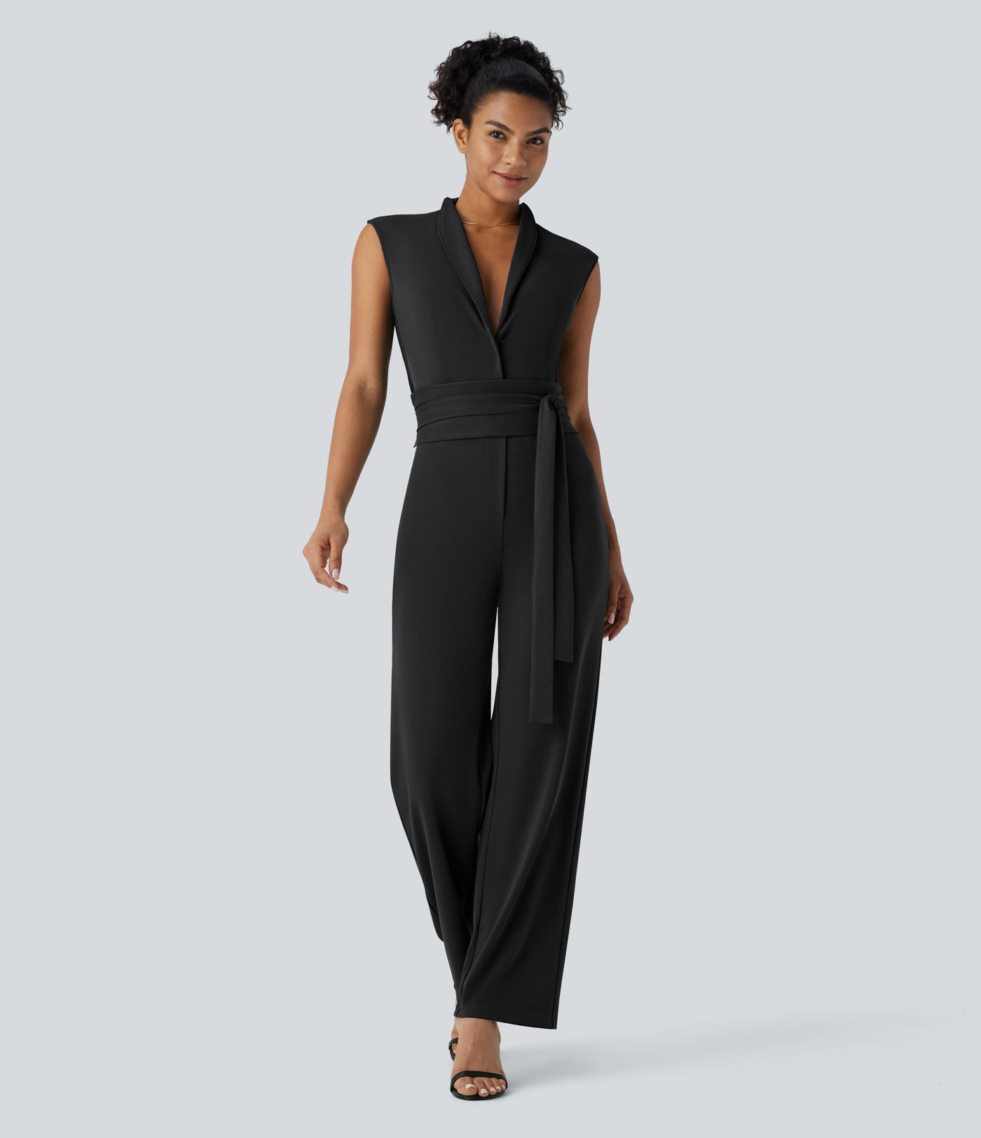 Sleeveless Belted Pocket Work Jumpsuit-Easy Peezy Edition