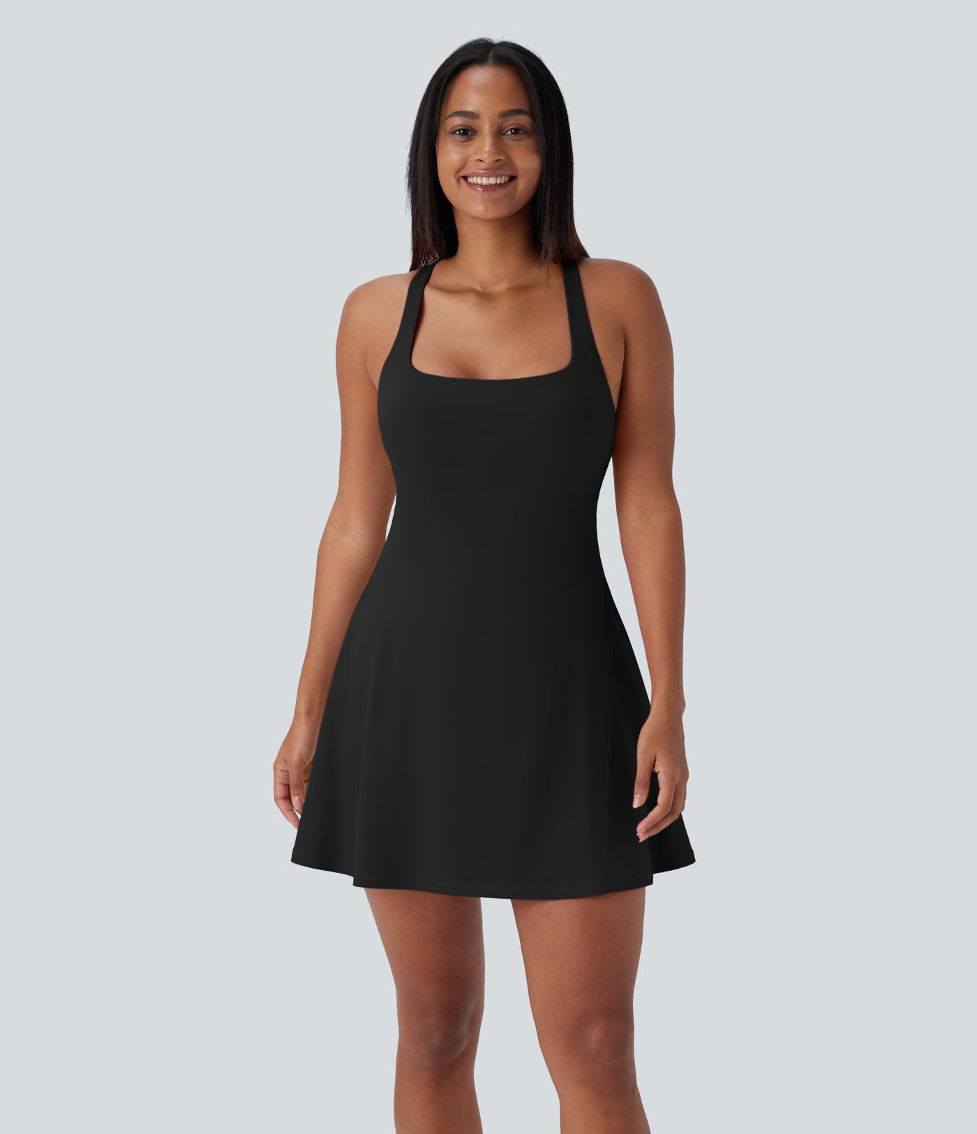 SoftlyZero™ 2-in-1 Mini-Yoga-Aktivkleid mit Tasche – Easy Peezy Edition – UPF50+