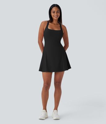 SoftlyZero™ 2-in-1 Mini-Yoga-Aktivkleid mit Tasche – Easy Peezy Edition – UPF50+