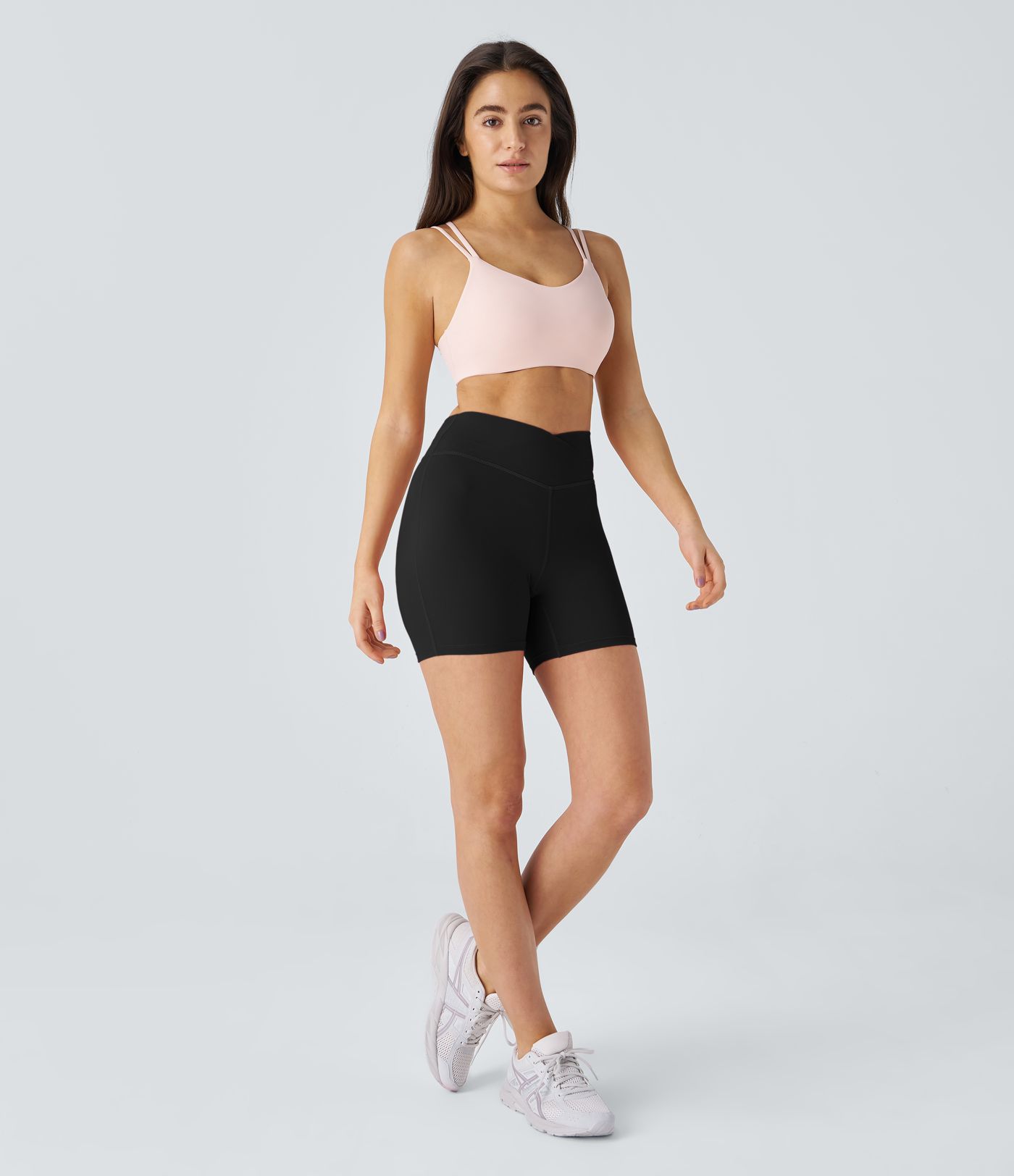 Softlyzero™ Plush Shorts 12,5cm Yoga Taille Haute Croisés Froncés