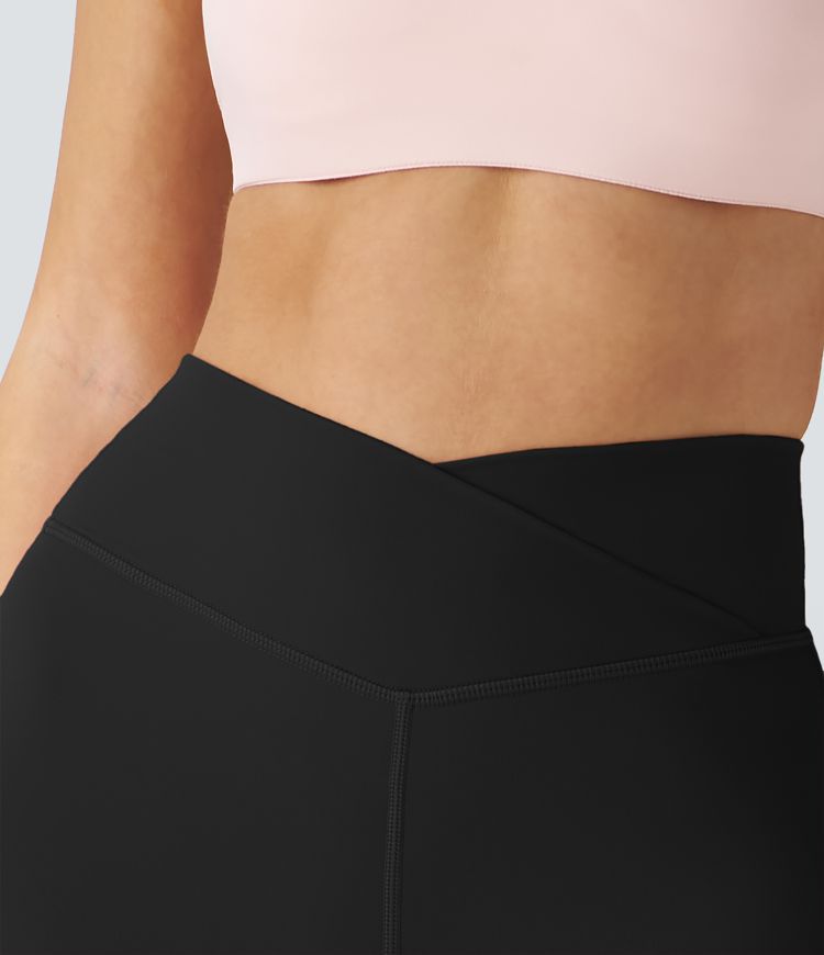 Softlyzero™ Plush Shorts 12,5cm Yoga Taille Haute Croisés Froncés