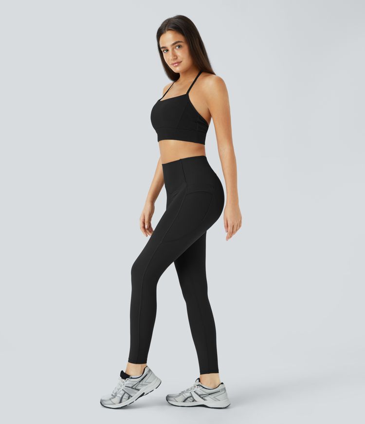 Leggings yoga SoCinched UltraSculpt tiro alto realce glúteo control abdomen bolsillo lateral