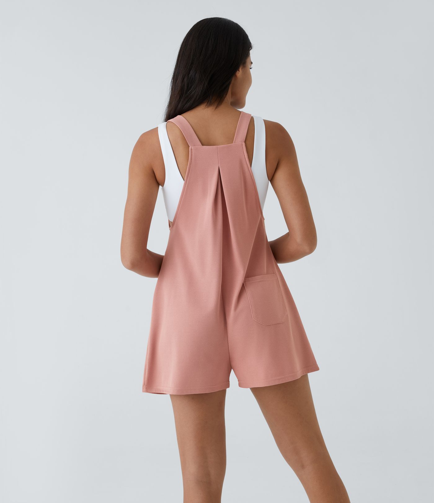 Pockets Waffle Casual Overalls