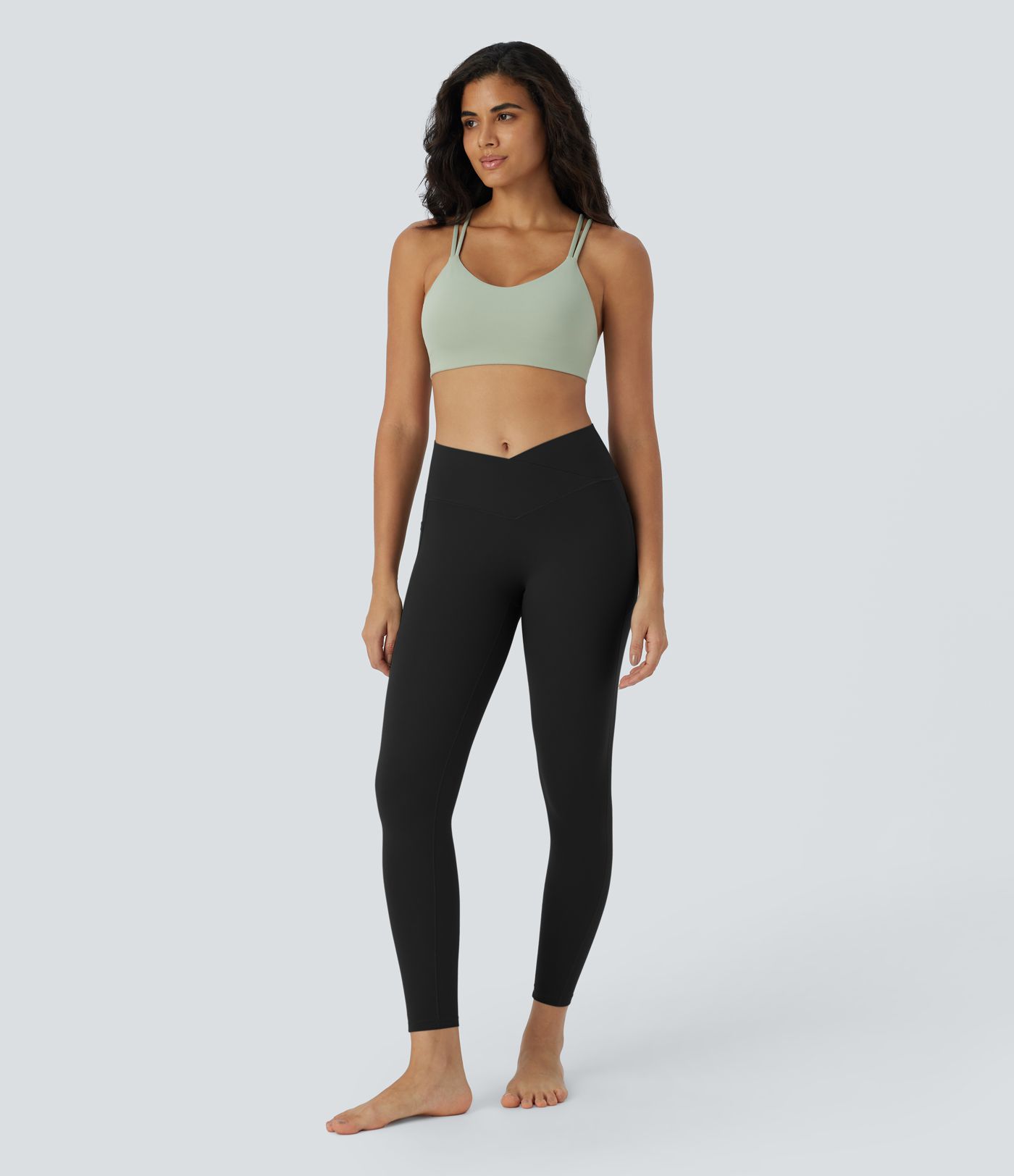 Halara UltraSculpt™ High Waisted Crossover Tummy Control Butt Lifting Pocket Yoga 7/8 Leggings