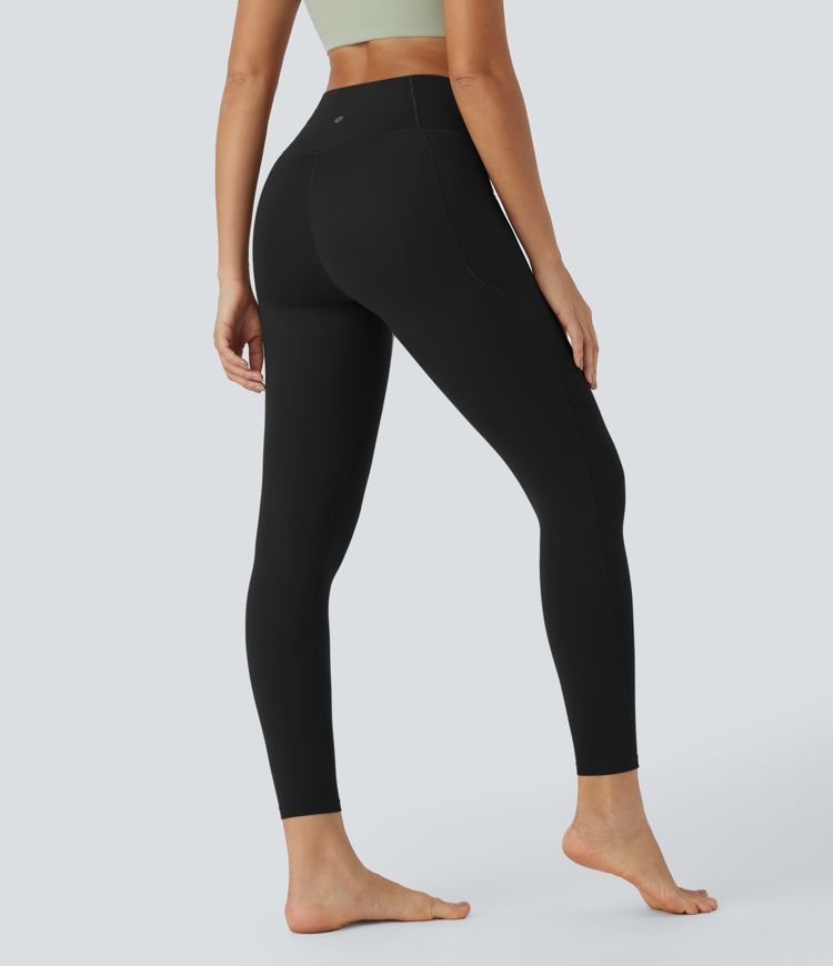 UltraSculpt™ High Waisted Crossover Tummy Control Butt Lifting Side Pocket Yoga 7/8 Leggings