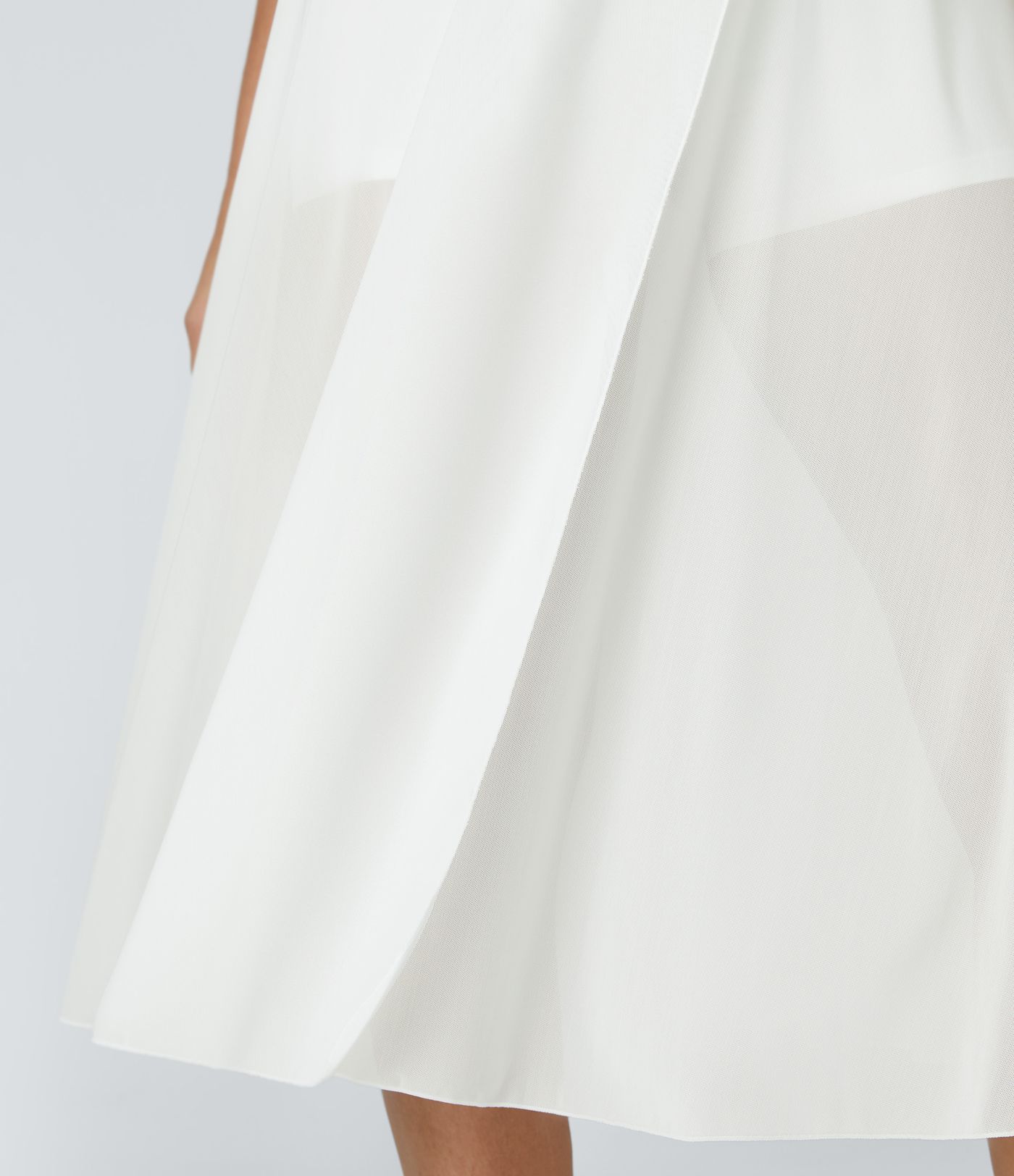 High Waisted Drawstring Contrast Mesh 2-in-1 Pocket Flowy Women Long Flare Smart Casual Midi Skirt