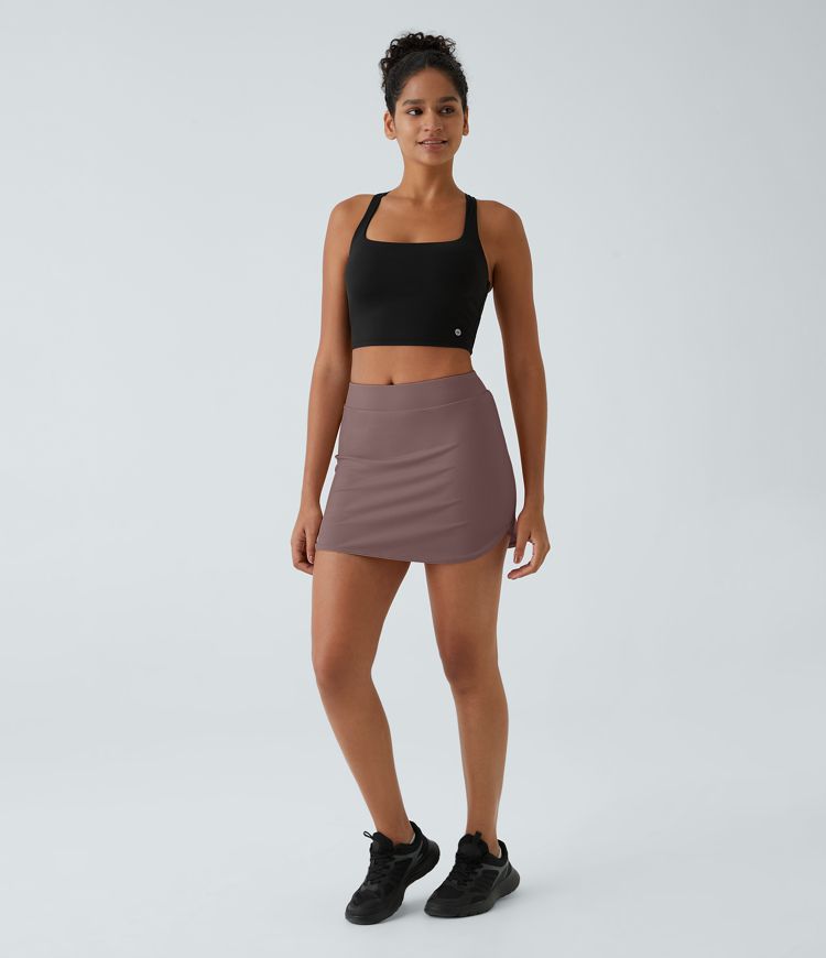 Everyday High Waisted Side Pocket 2-in-1 Micro Mini Golf Skirt-Clarity