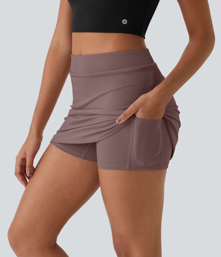 Everyday High Waisted Side Pocket 2-in-1 Micro Mini Golf Skirt-Clarity