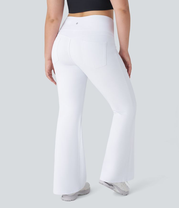 High Waisted Pocket Flare Yoga Plus Size Leggings