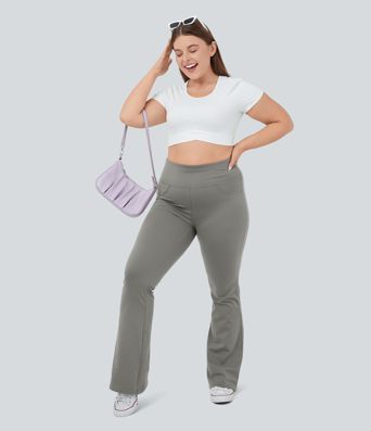 DayStretch High Waisted Pocket Flare Yoga Plus Size Leggings