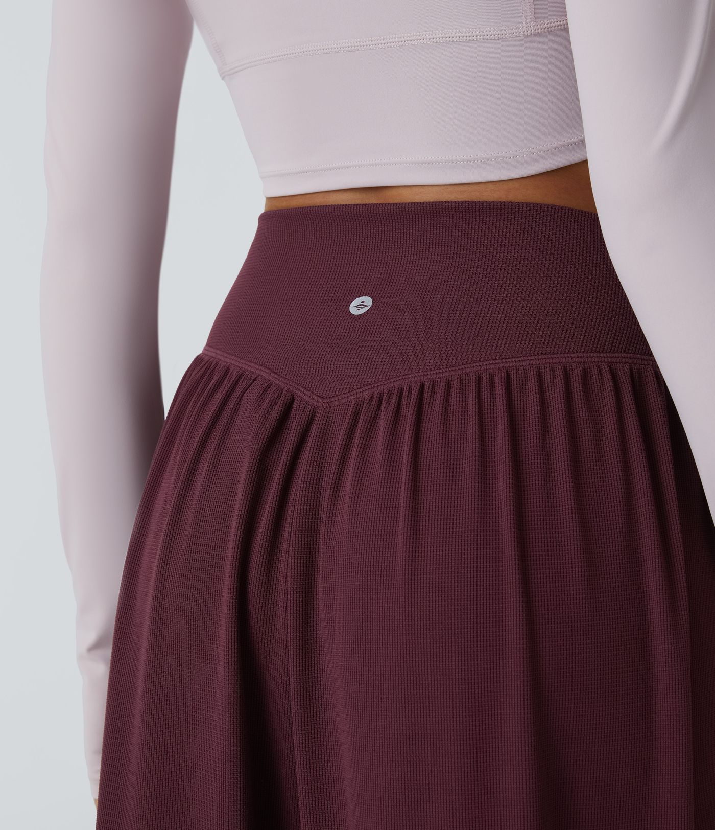 High Waisted Crossover Side Pocket Waffle Yoga Joggers