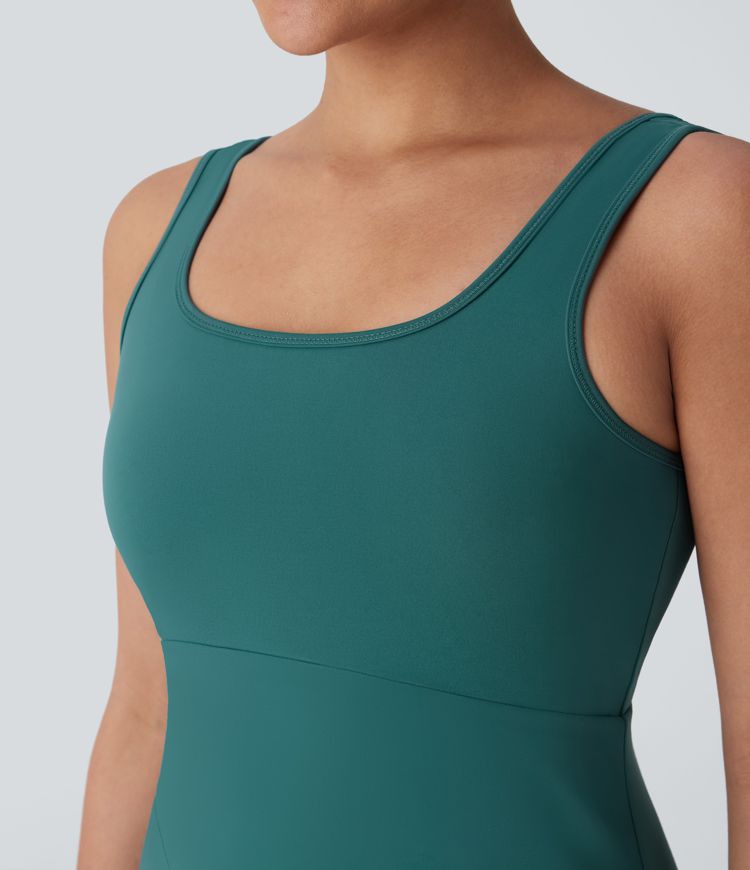 SpeedWave™ Square Neck Backless Side Pocket Quick Dry Mini Hiking Active Dress