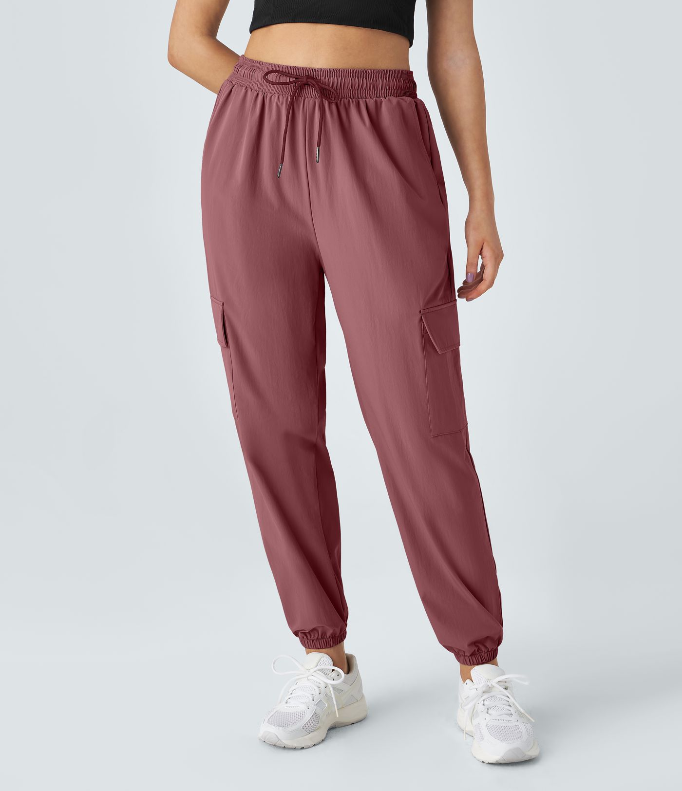 Joggers cargo bolsillo lateral cordón tiro medio