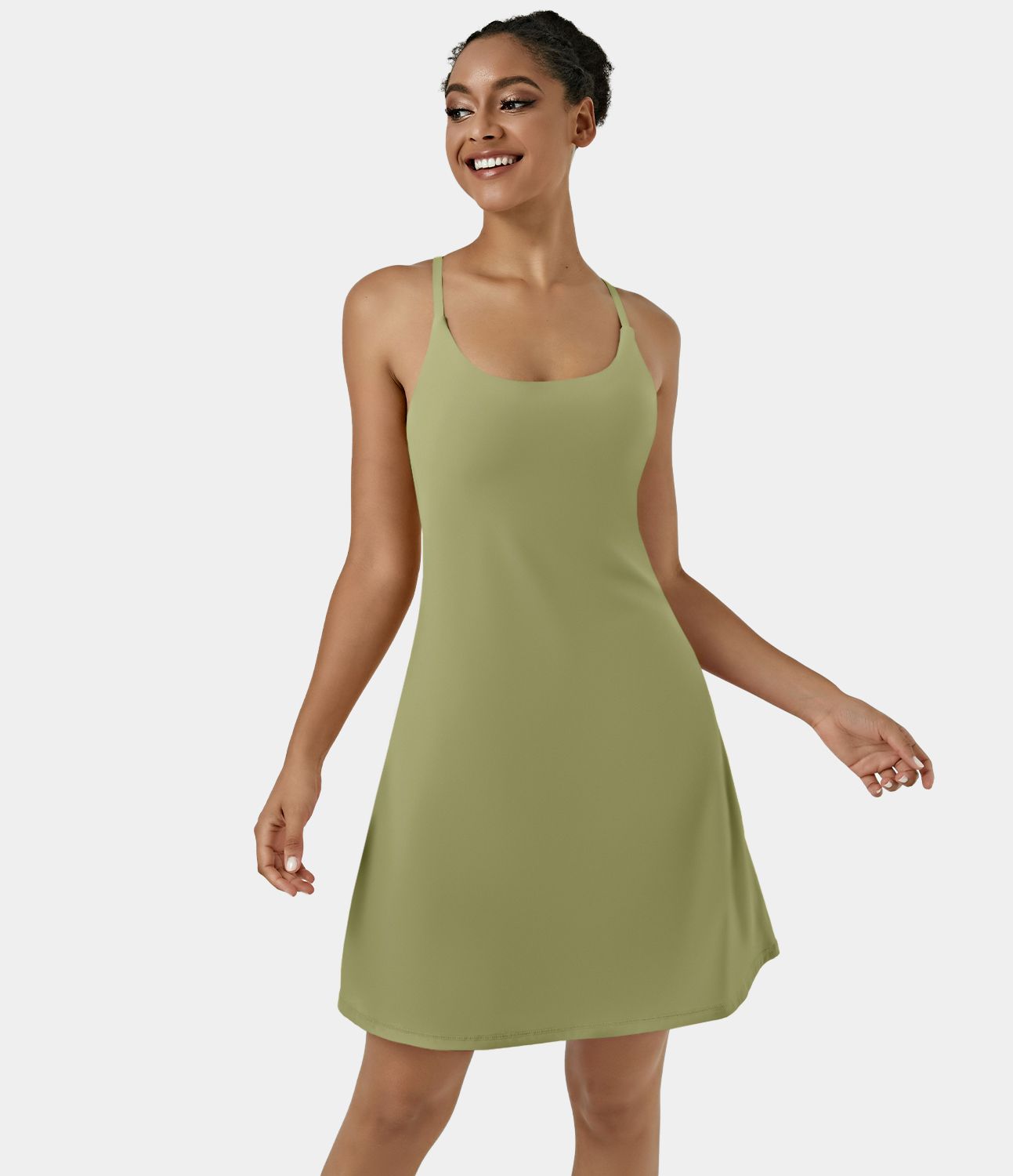 SoftlyZero™ Airy Cut Out 2-in-1 Pocket Cool Touch Longer Active Dress-UPF50+