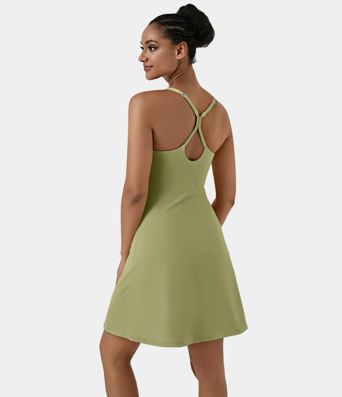 SoftlyZero™ Airy Cut Out 2-in-1 Pocket Cool Touch Longer Active Dress-UPF50+