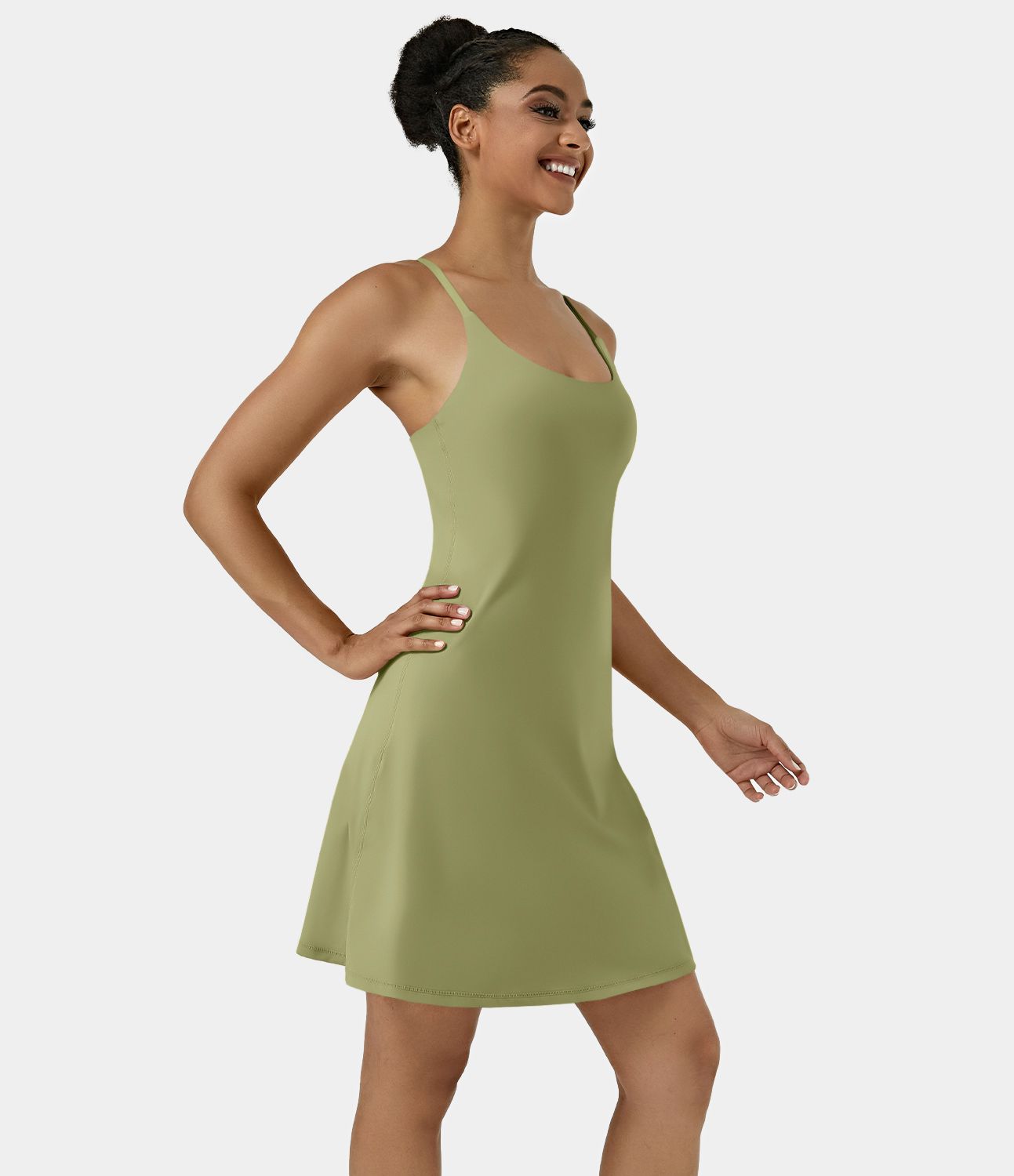 SoftlyZero™ Airy Cut Out 2-in-1 Pocket Cool Touch Longer Active Dress-UPF50+