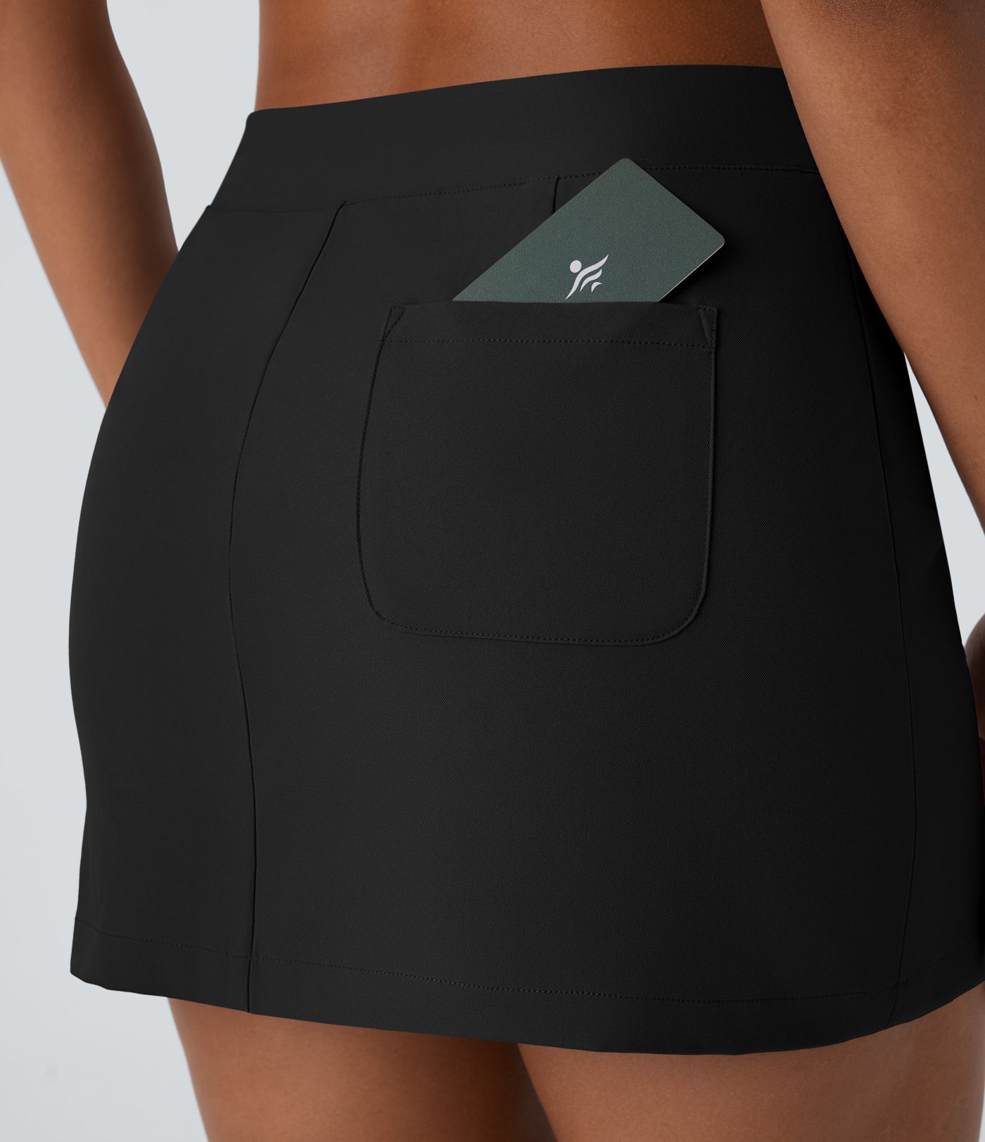 Water Repellent Low Rise V Shaped Pocket Twill Mini Casual Skirt