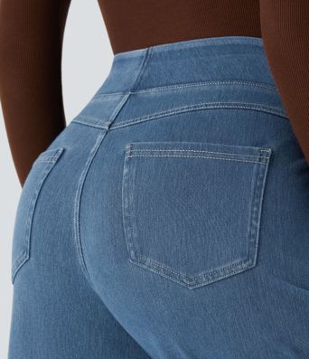 Halara Flex™ High Waisted Pockets Wide Leg Loose Work Jeans