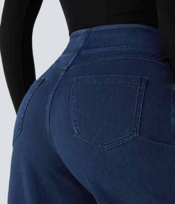 Halara Flex™ High Waisted Pockets Wide Leg Loose Work Jeans