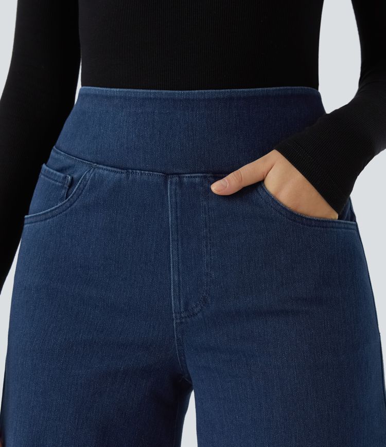 Halara Flex™ High Waisted Pockets Wide Leg Loose Work Jeans