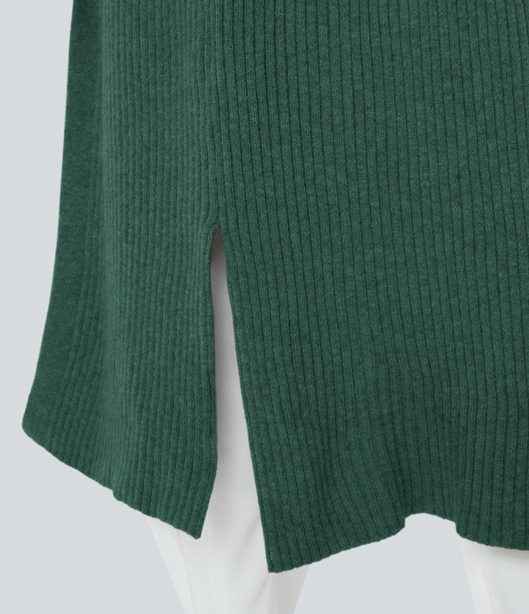 Cardigan lungo casual con cappuccio, maniche lunghe e tasca