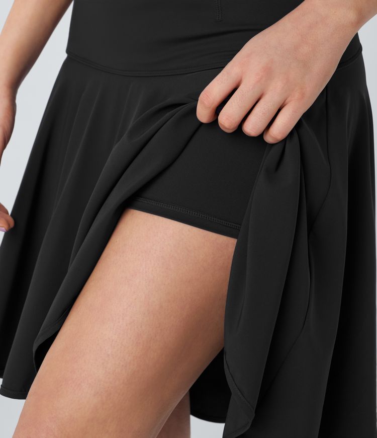 Breezeful™  2-in-1 Flare Tanzrock mit High-Low Design und hohem Bund - schnelltrocknend