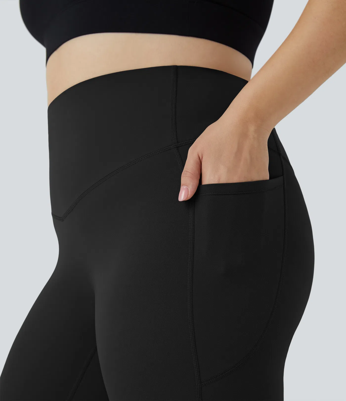SoCinched High Waisted Tummy Control Side Pocket Shaping Training Plus Size Leggings