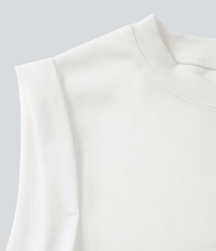 Crew Neck Sleeveless Cropped Yoga Tank Top