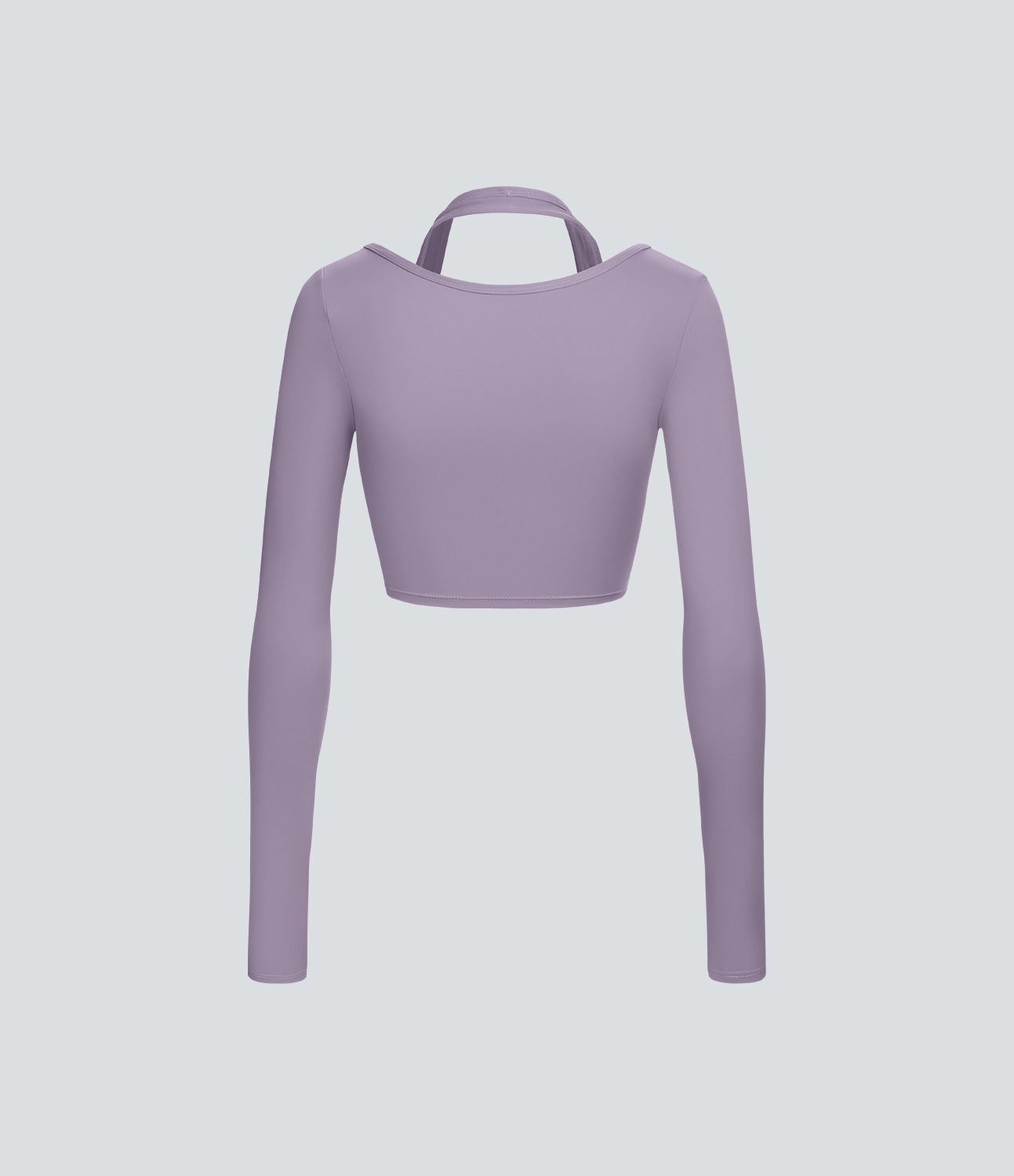 Softlyzero™ Plush Halter Neck Thumb Hole Long Sleeve Crop 2-in-1 Yoga Sports Top