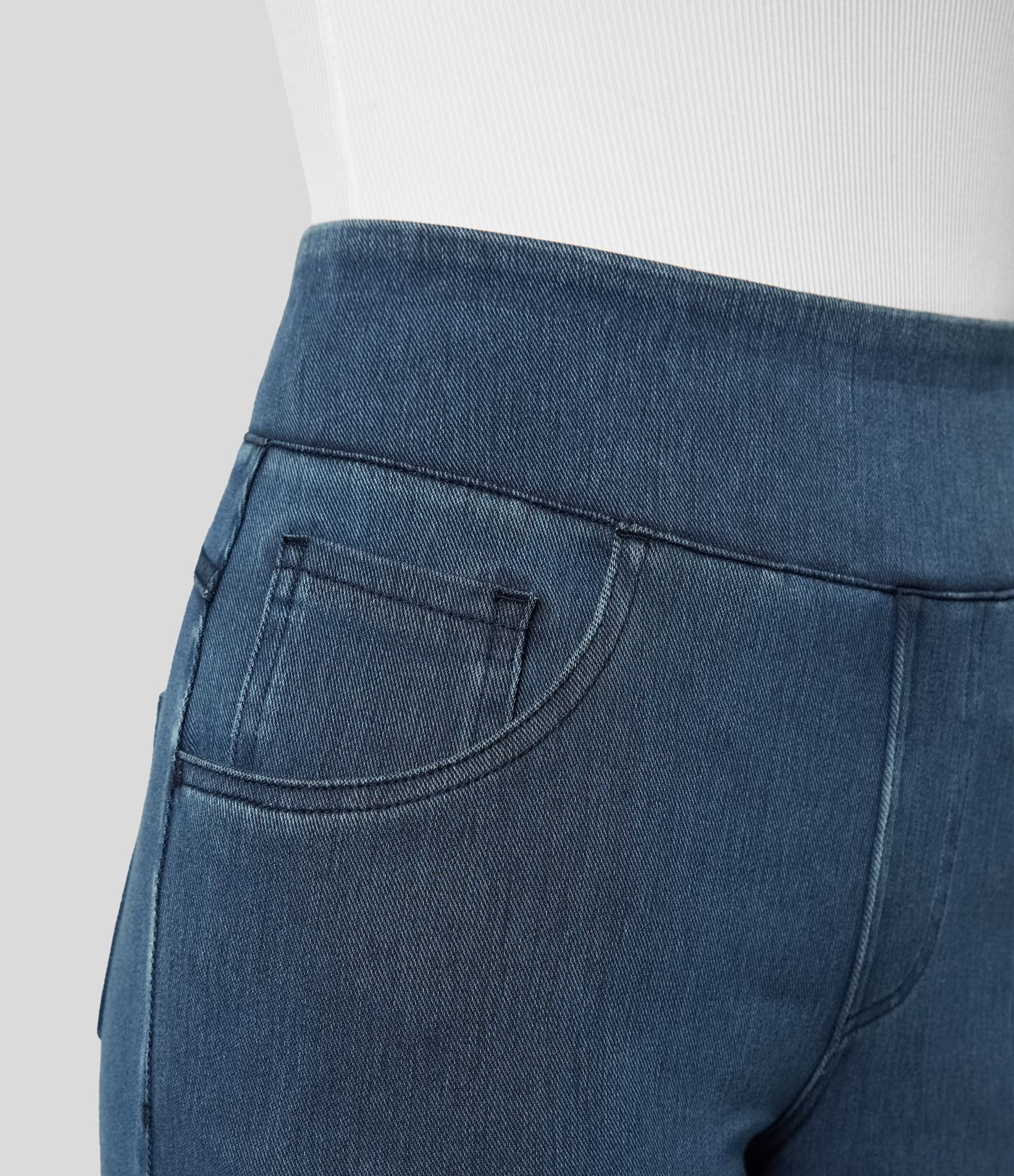 Jeans Halara Flex™ Denim anchos elásticos de tiro alto y holgados con múltiples bolsillos