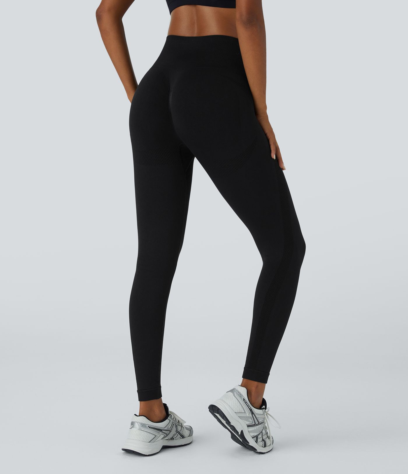Seamless Flow High-Waist Ruching 7/8 Yoga Leggings