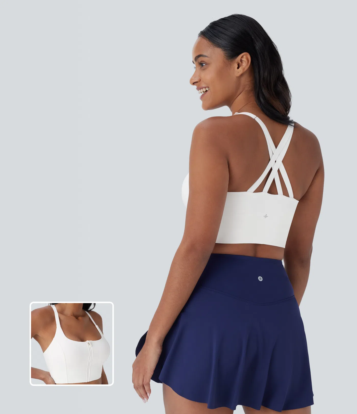 Sujetador Softlyzero™ deportivo yoga tirante ajustable sin espalda sujeción baja cremallera protección - UPF 50+