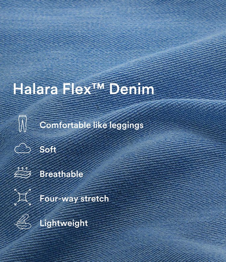 Halara Flex™ High Waisted Multiple Pockets Wide Leg Washed Stretchy Knit Casual Plus Size Jeans