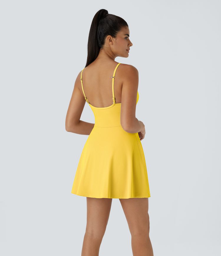 Softlyzero™ Plus Backless Adjustable Strap 2-in-1 Pocket Mini Slip Dance Active Dress-UPF50+