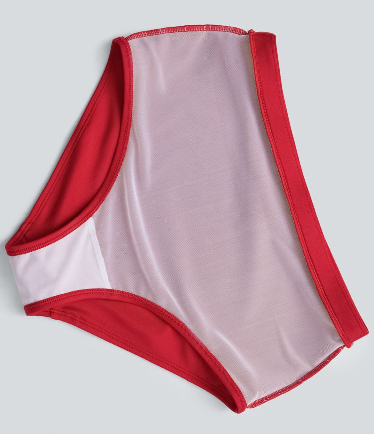 High Waisted Tummy Control Sheen Bikini Bottom Swimsuit