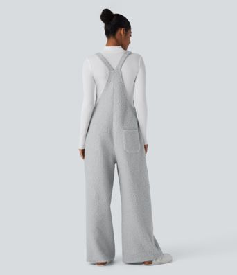 Pockets Casual Teddy Women Overalls