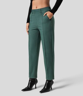 Halara Flex™ High Waisted Side Pocket Colorful Stretchy Knit Casual Tapered Jeans