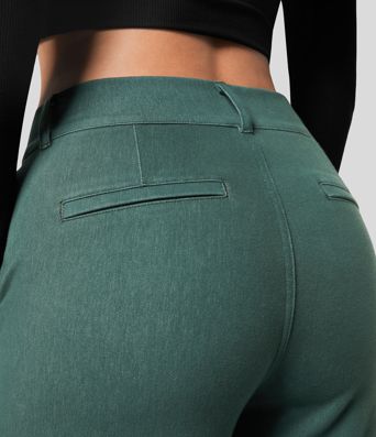 Halara Flex™ High Waisted Side Pocket Colorful Stretchy Knit Casual Tapered Jeans
