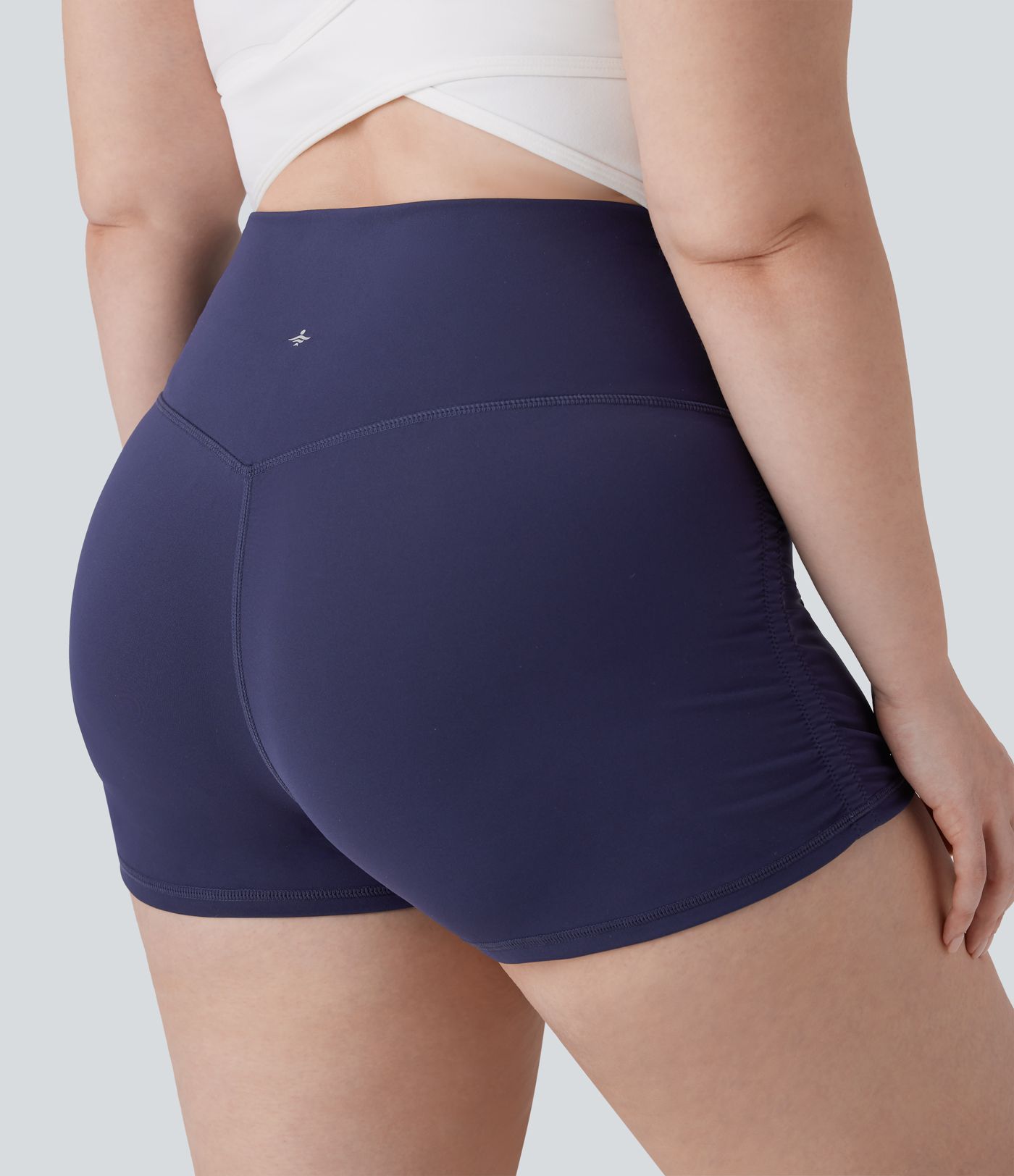 SoftlyZero™ QuickDry High Waisted Tummy Control Ruched Running Plus Size Biker Shorts 2.5''