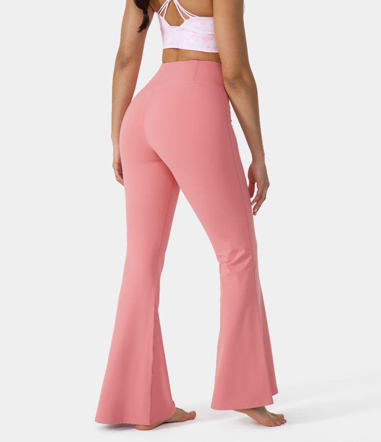 Women’s Crossover High Waisted Back Pocket Super Flare Leggings HALARA