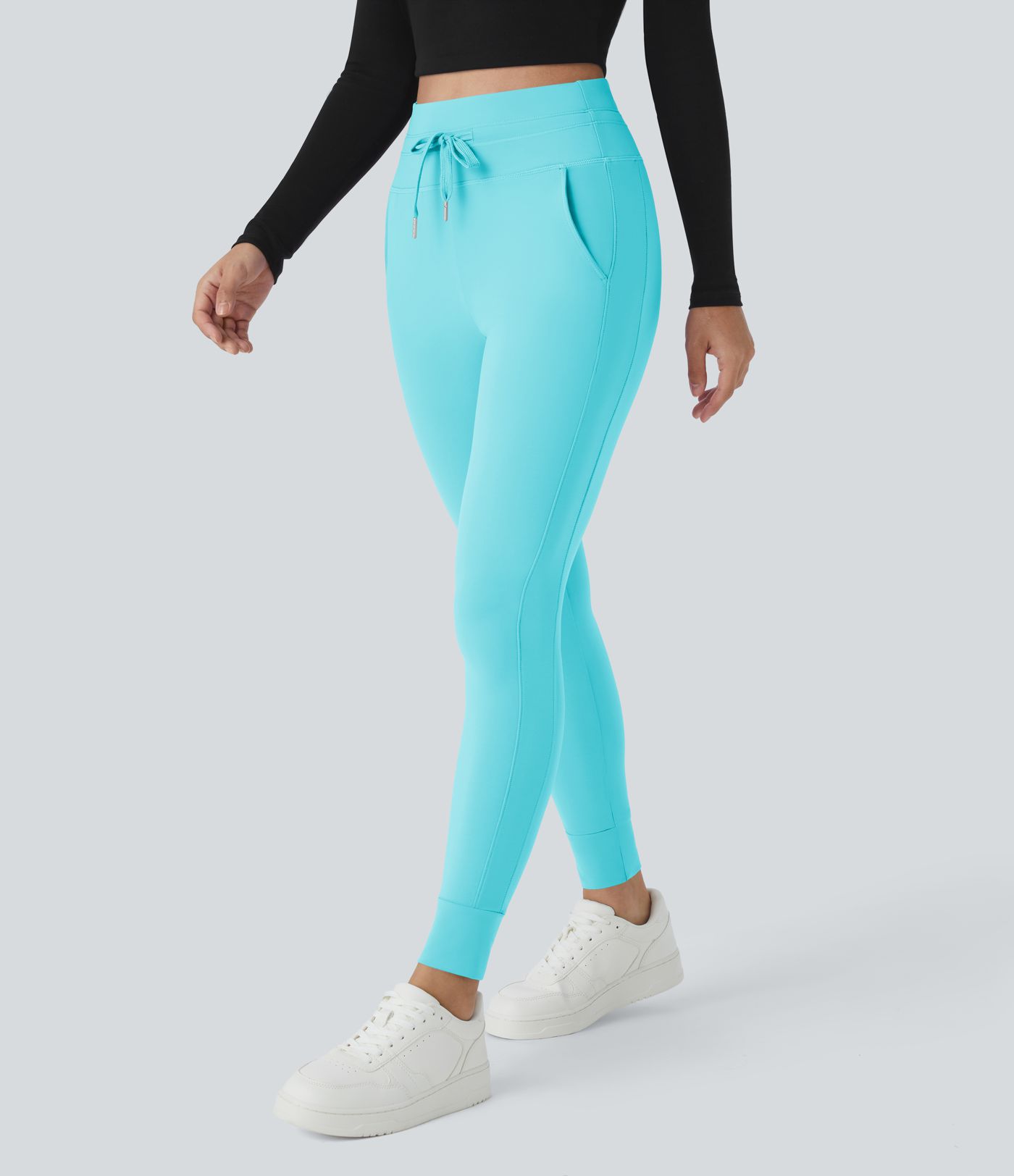 Softlyzero™ Plush High-Waist Drawstring Side Pocket Solid Full-Length Joggers