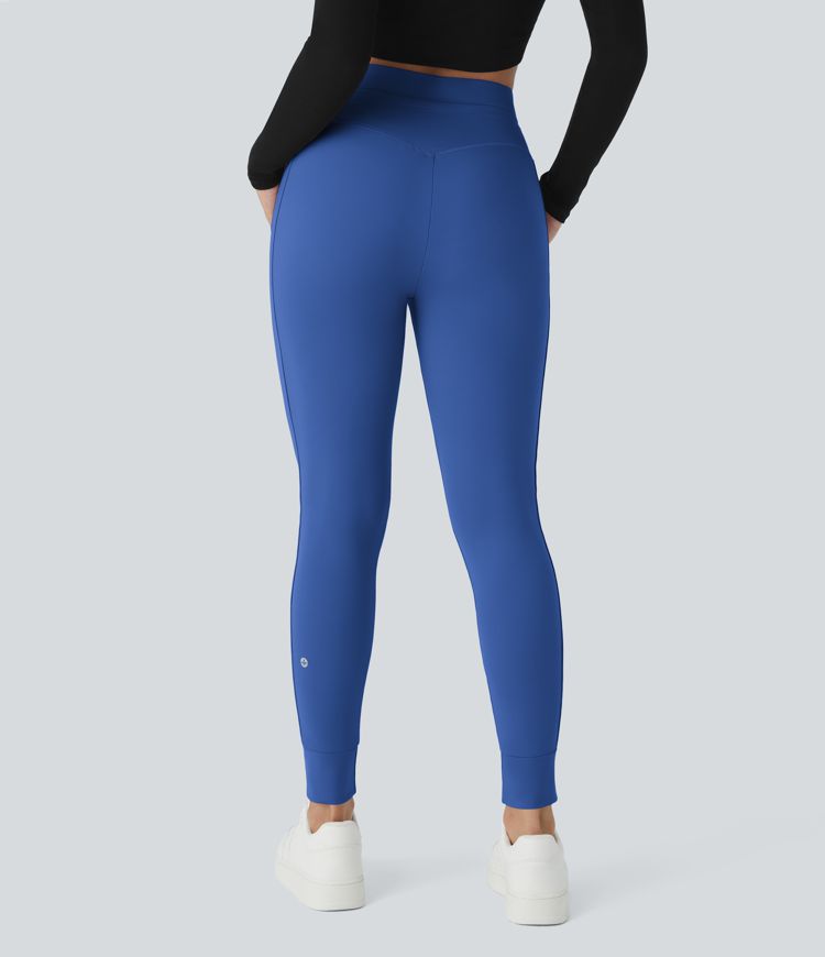 Softlyzero™ Airy High Waisted Drawstring Side Pocket Plain Cool Touch Full Length Joggers-UPF50+