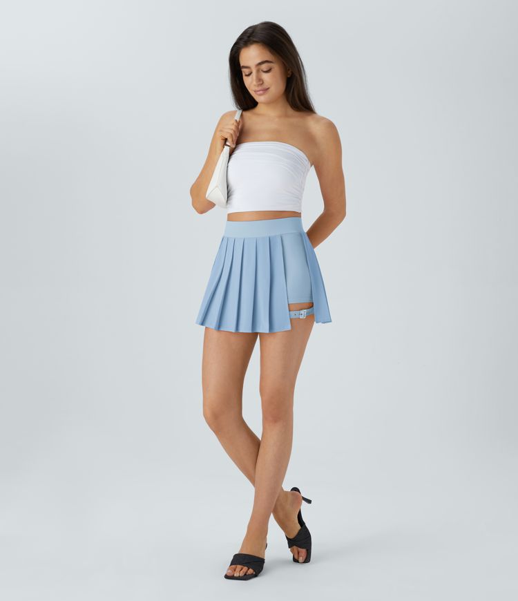 Breezeful™ Kõrge Vöökohaga Volangiga 2-in-1 Taskutega Reguleeritava Pandlaga Micro Mini Kiiresti Kuivav Vaba Aja Seelik