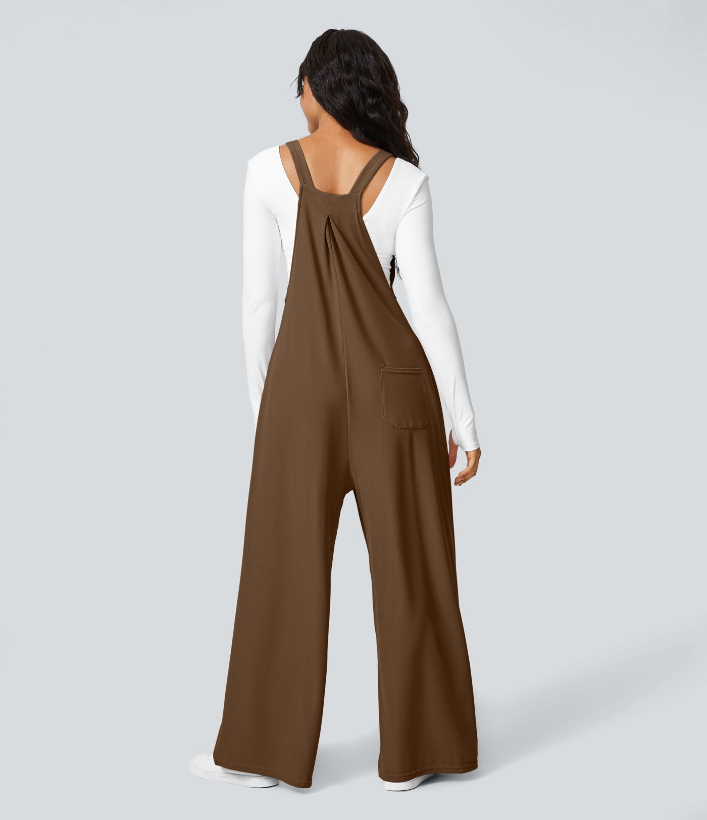 Salopette décontractée avec Bouton de Sangle réglable et Poches Multiples