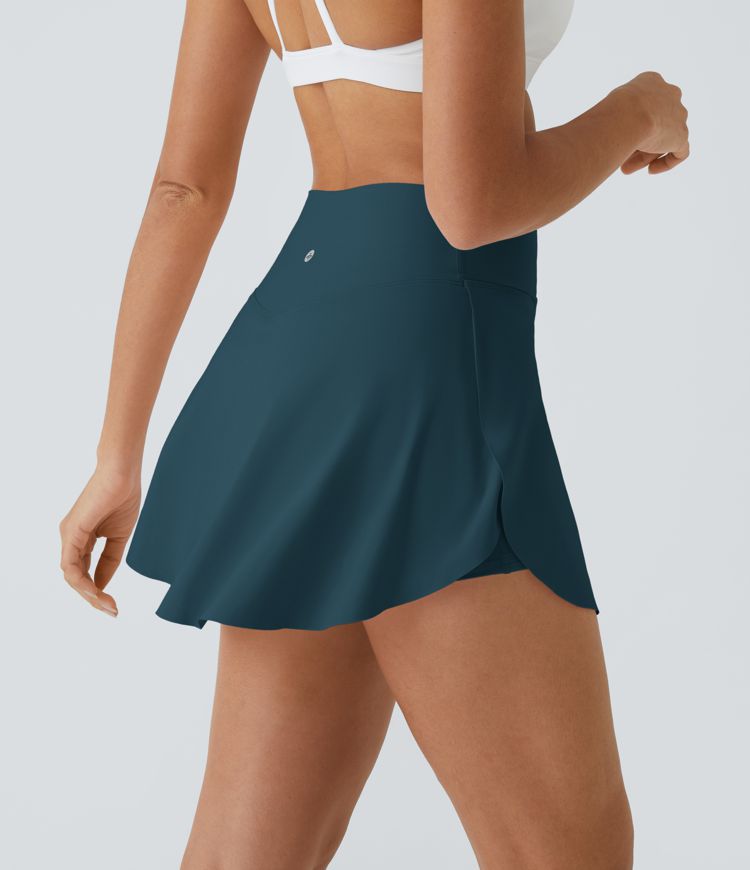 SoftlyZero™ Airy Crossover Pocket 2-in-1 Cool Touch Tennis Skirt-Lucid-Longer Length-UPF50+