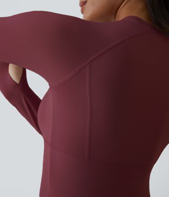 Solid Thumb Hole Yoga Sports Top