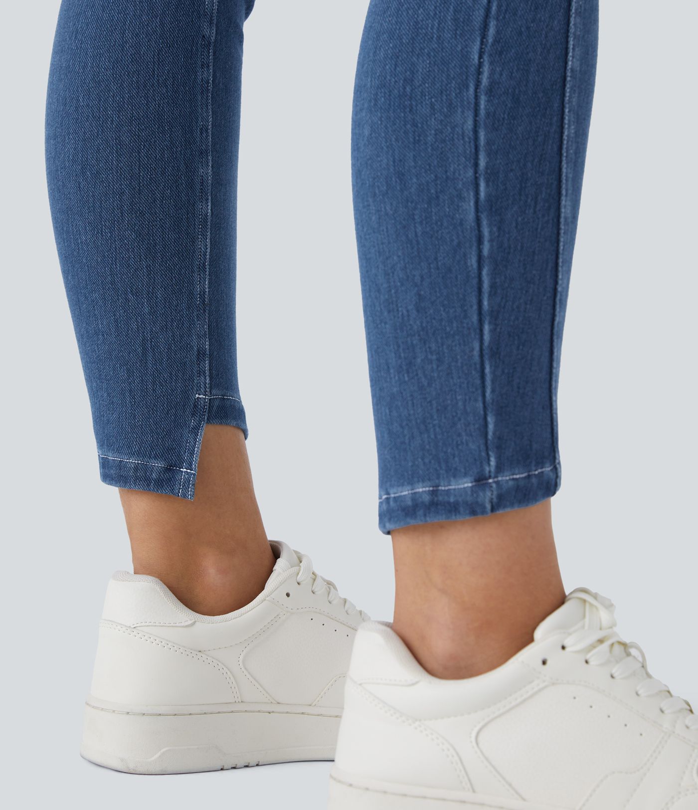 Halara Flex™ Mid Low Rise Button Zipper Multiple Pockets Stretchy Knit Casual Jeans Halara Flex™ Mid Low Rise Button Zipper Multiple Pockets Stretchy Knit Casual Jeans