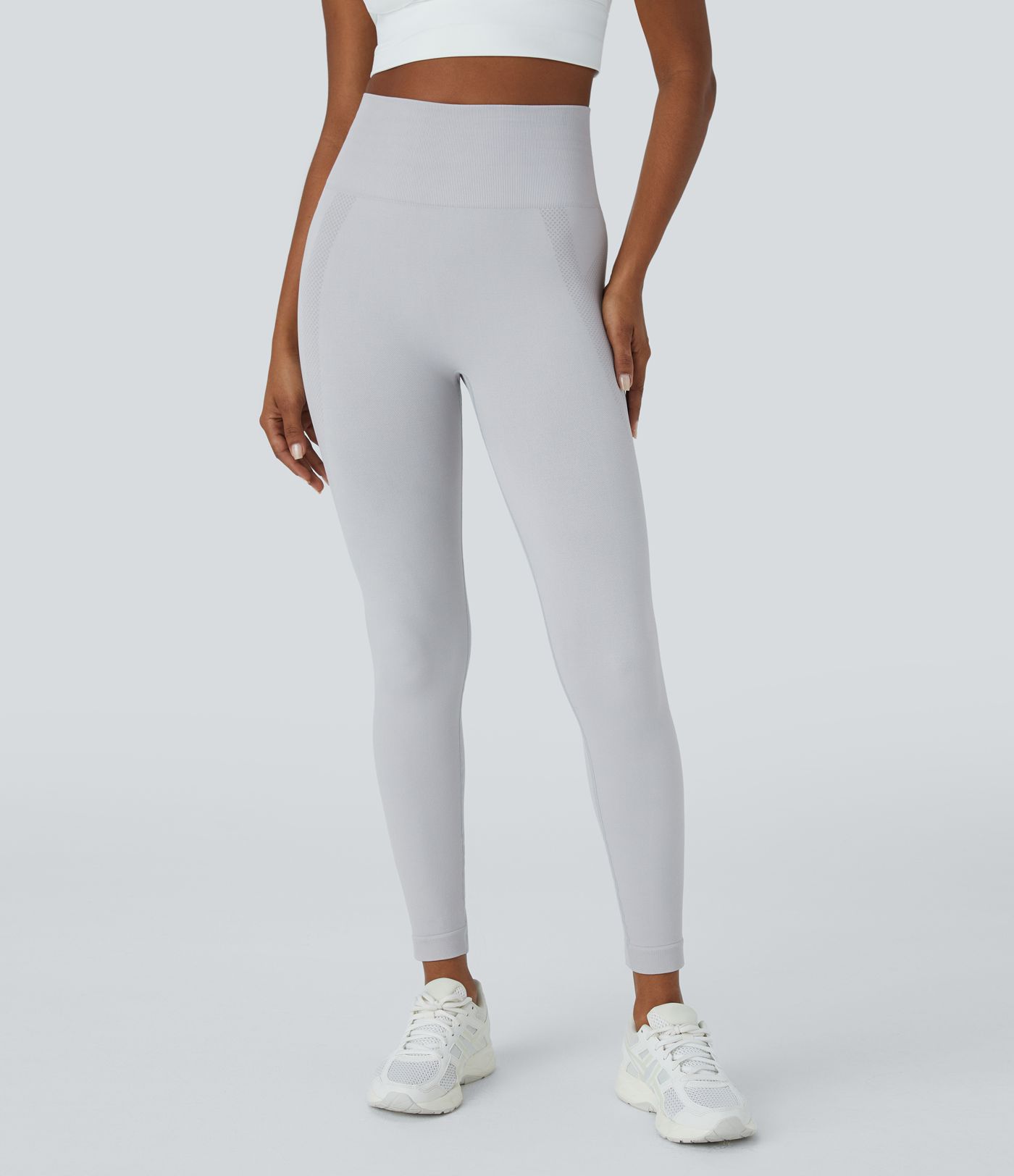 Nahtlose Passform, mit hoher Taille, geraffte 7/8-Yoga-Leggings