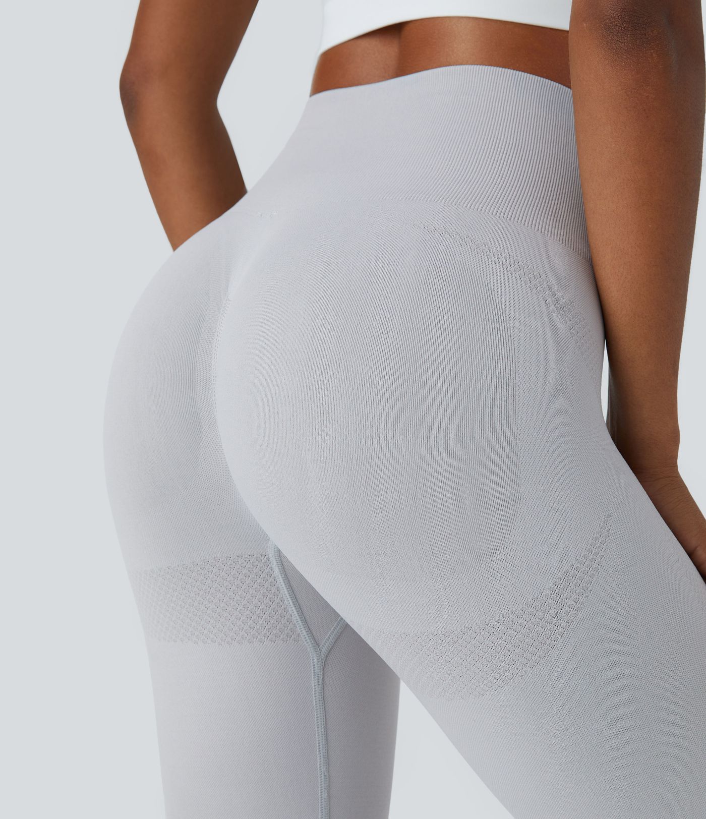 Nahtlose Passform, mit hoher Taille, geraffte 7/8-Yoga-Leggings