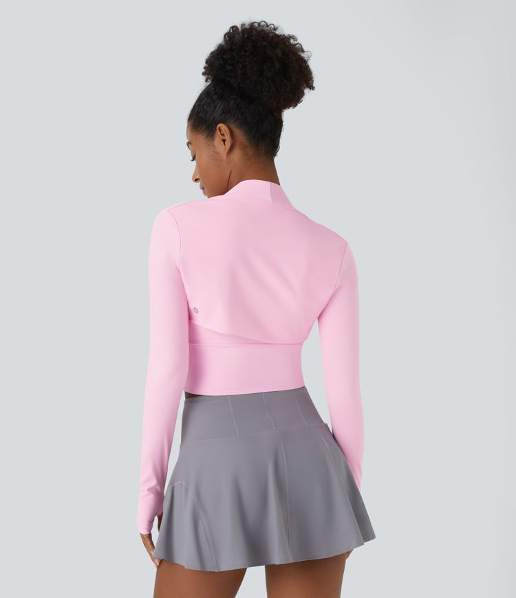 Softlyzero™ Airy Thumb Hole Cropped Cool Touch Golf Shrug Sports Top-UPF50+